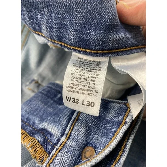 Lucky Brand Jeans Mens 33X30 223 Straight Leg Denim Light Blue Light Was Pants - Picture 7 of 10